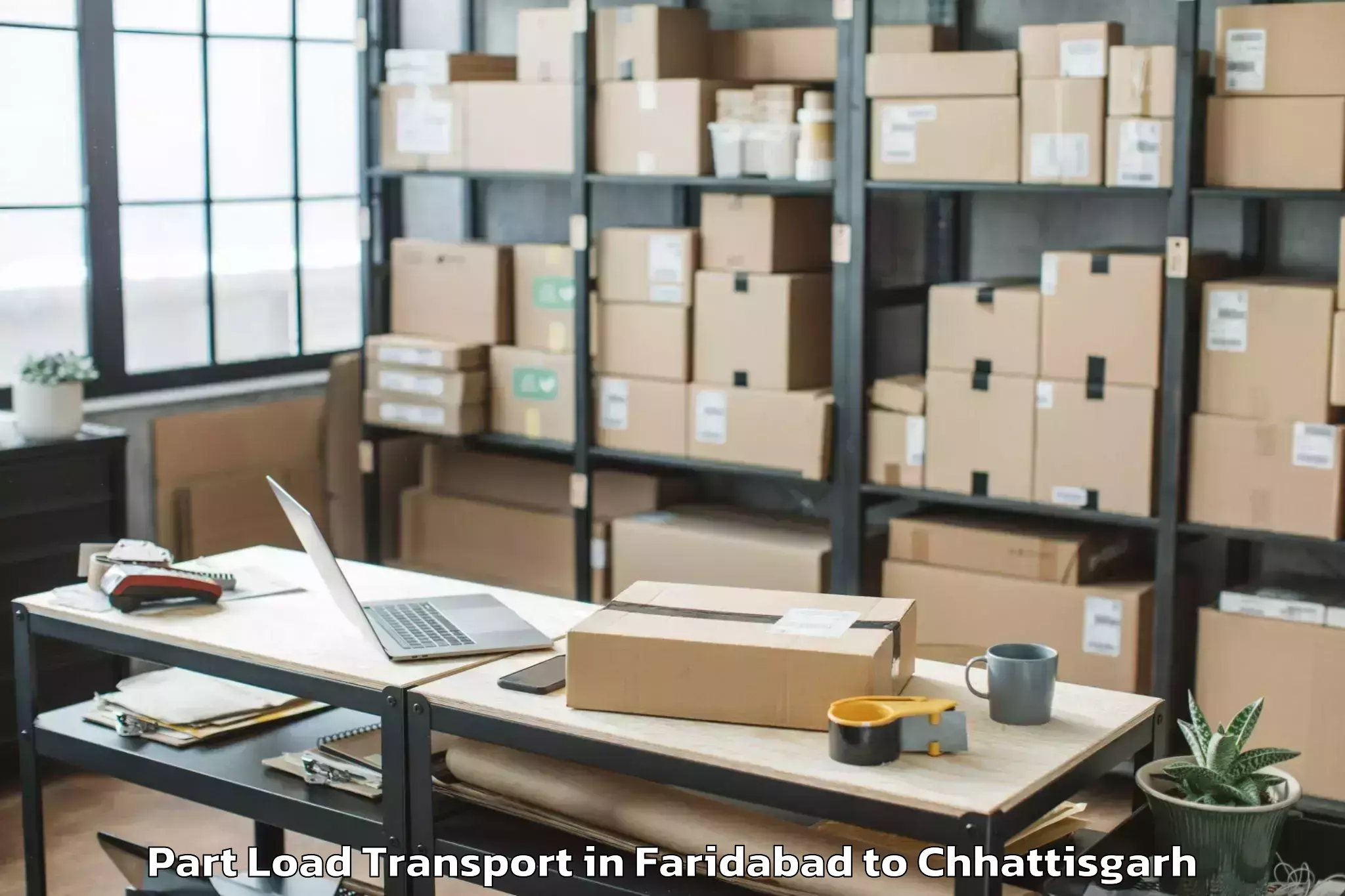 Book Faridabad to Chhindgarh Part Load Transport